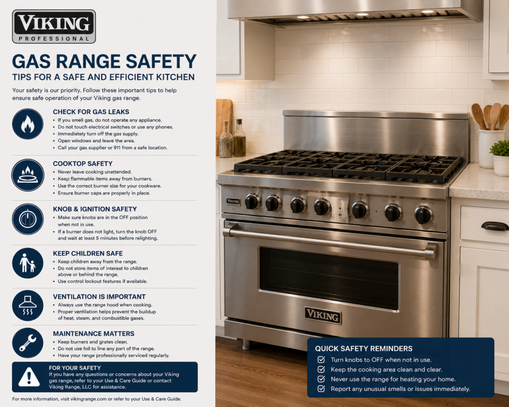 viking gas range safety